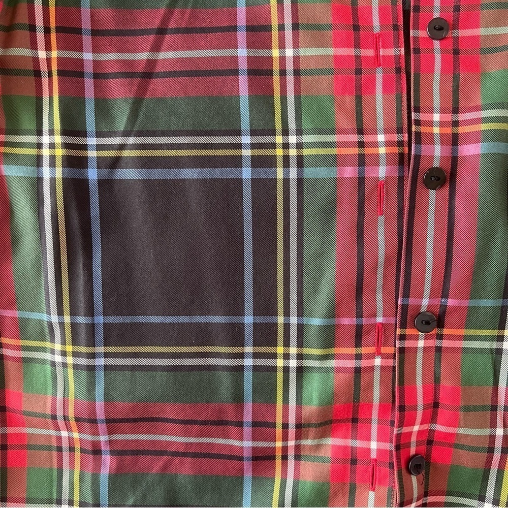 Foxcroft Holiday Plaid Oxford button down - Picture 6 of 9